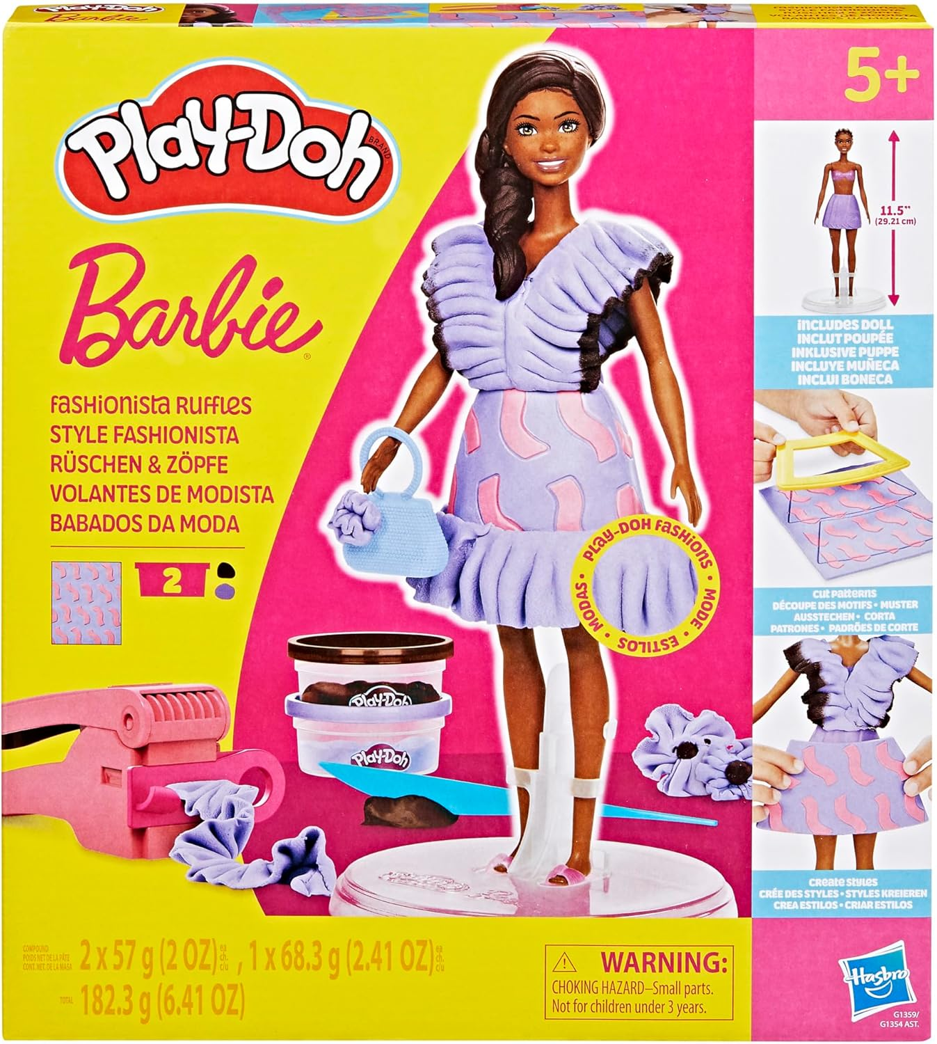 Play-Doh Barbie Ruffles & Braids Doll Set image number 4