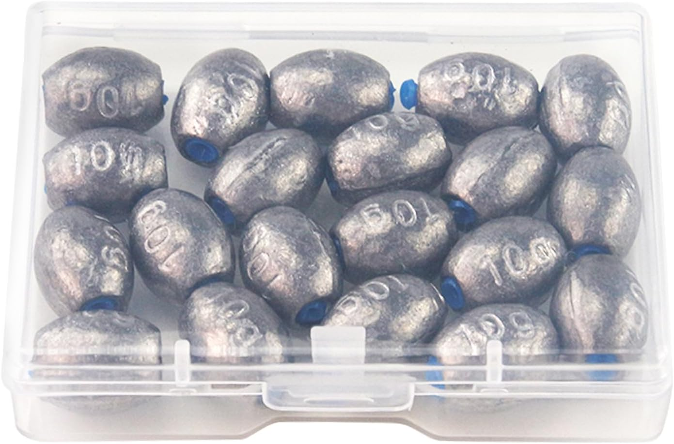 EKIND Egg Sinkers Weights Fishing Olive Shape Inner Core Assortment Lead Oval Shape Bass Casting Gear Kit for Saltwater Freshwater Fishing