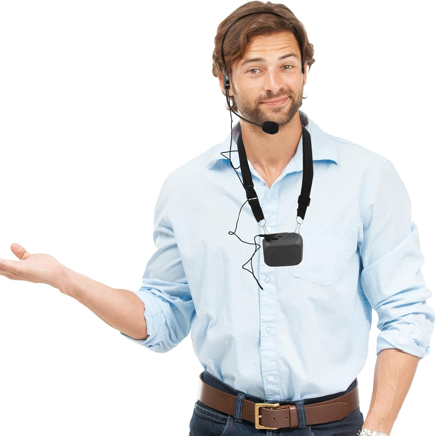 YOSADIER Wireless Portable Voice Amplifier with Microphone, Convenient Wireless Connection Sound Amplifier for Presentations and Teaching, Rechargeable Dc3.7V Compact Speaker for Travel And image number 6