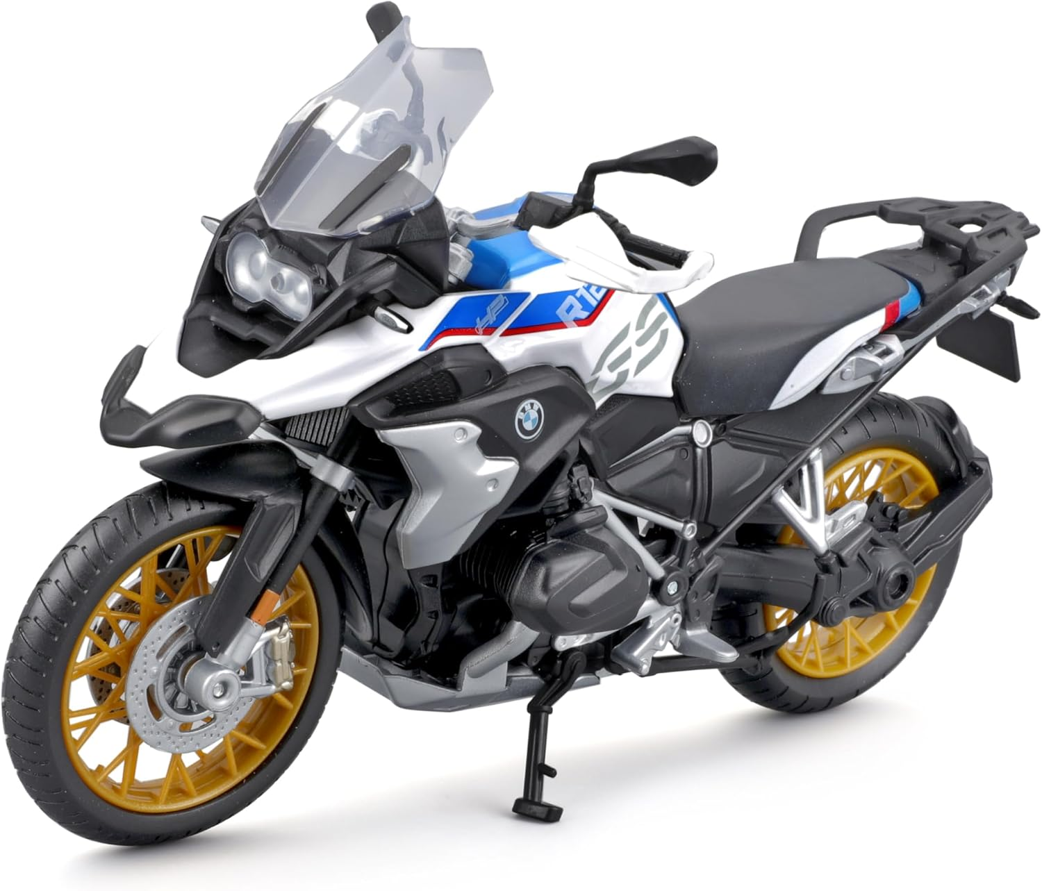 Maisto BMW R1250GS 1:12 Scale Motorcycle Model with Suspension and Fold-Out Side Stand 17 Cm Blue/White (5-20100) image number 4