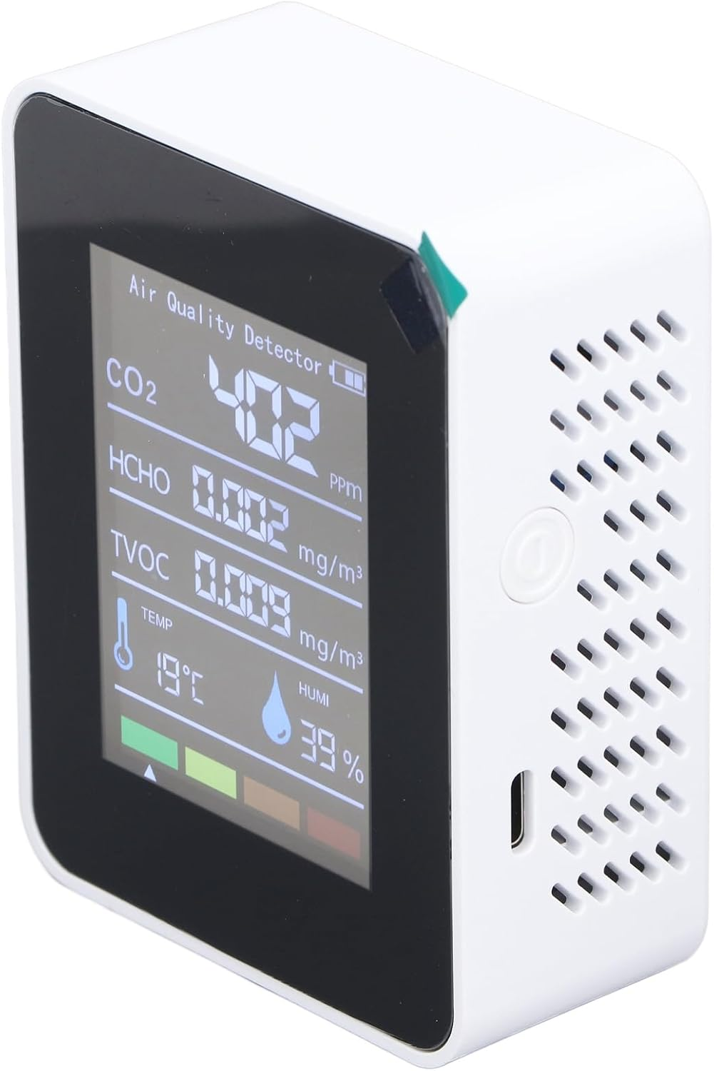 Air Quality Monitor 5-In-1 Detector for CO2, TVOC, HCHO LCD Display Temperature Humidity Detector image number 1