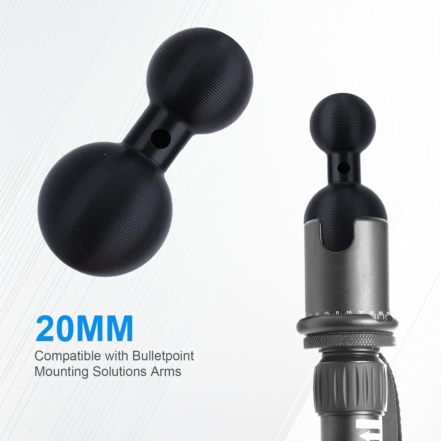 20Mm to 25Mm Ball Mount Arm, Durable Aluminum Alloy Ball Adapter Extension Connector for Secure Attachment for Mounting Arm with 25Mm Connections image number 4