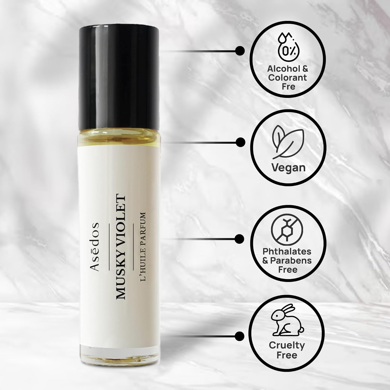 Asedos - Musky Violet Perfume Oil | Inspired by BB for Her | Rollerball | Unisex Attar Oil | Vegan, Paraben Free, Phthalate Free | Animal Cruelty Free | 10Ml 0.34 Fl Oz image number 5