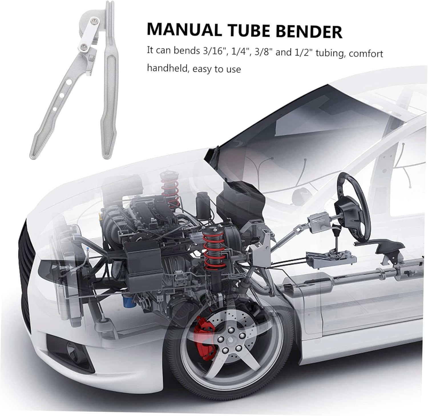 Jojofuny 180Degree Pipe Bender Tool Aluminum Steel Tube Bending Tool for Handheld Tubing Bender Use in Automotive Repair Workshops image number 3