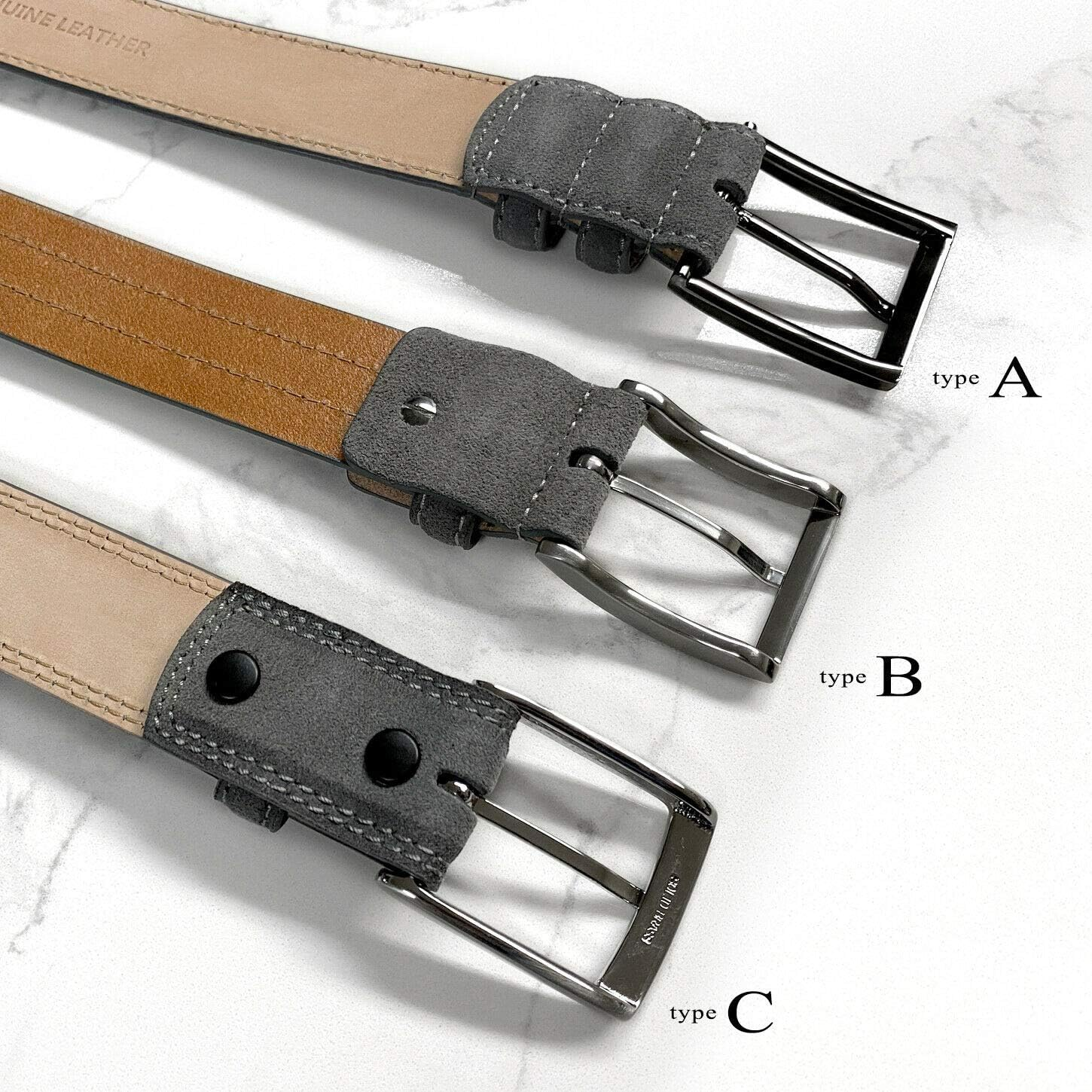 Granada Men'S 100% Suede Nubuck Leather Dress Belt 1-3/8" Wide image number 4