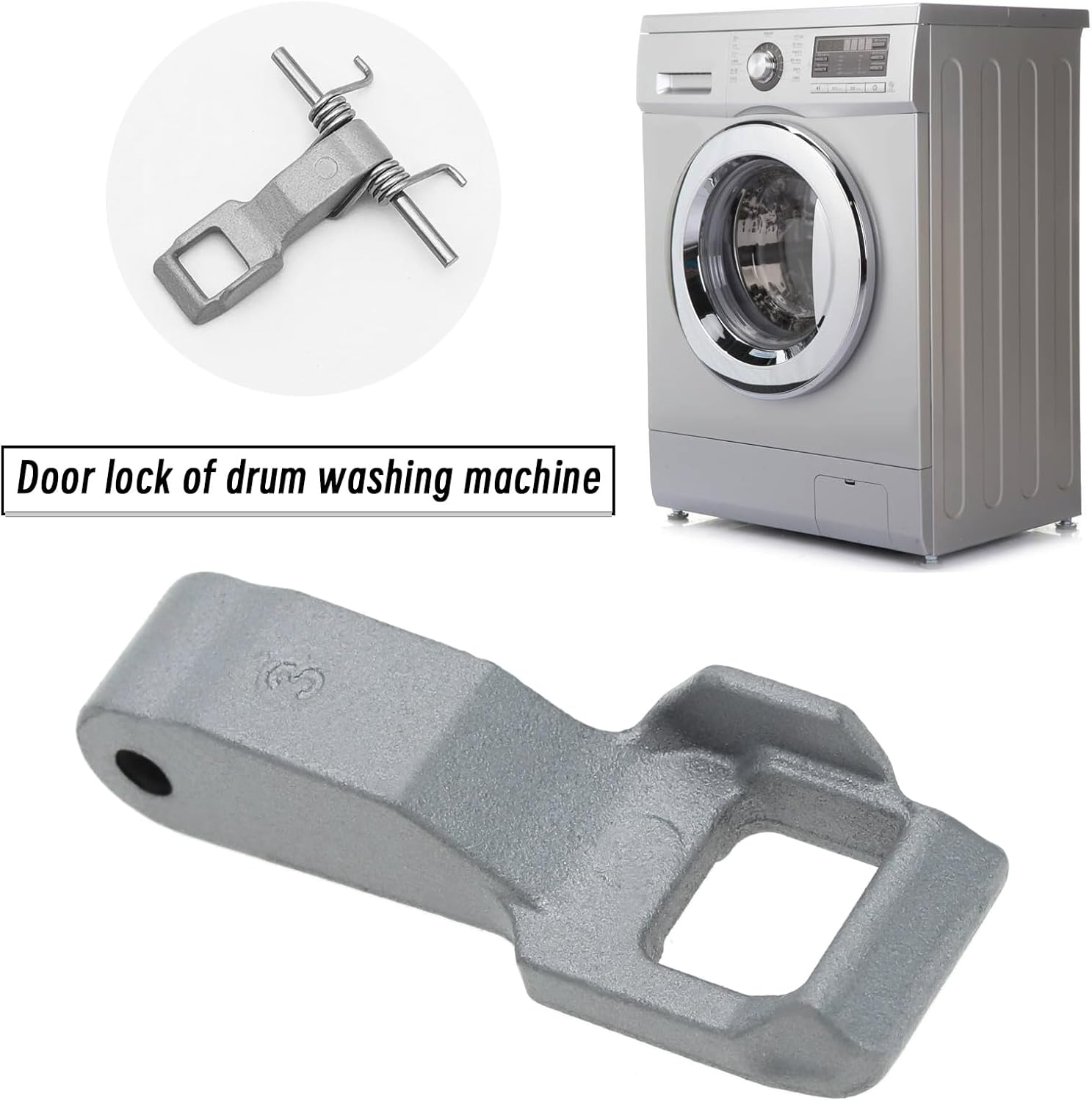 Emsea Washer Door Lock Striker Drum Washing Machine Door Handle Lock Compatible with LG Washer Buckle Replacement Kit MFG63099101 image number 3