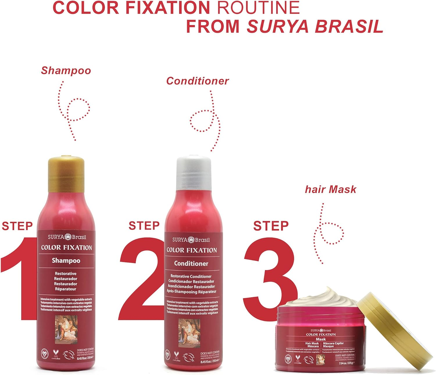 Surya Brasil - Henna Color Fixation Intensive Treatment Restorative Conditioner - 8.45 Fl. Oz. image number 5