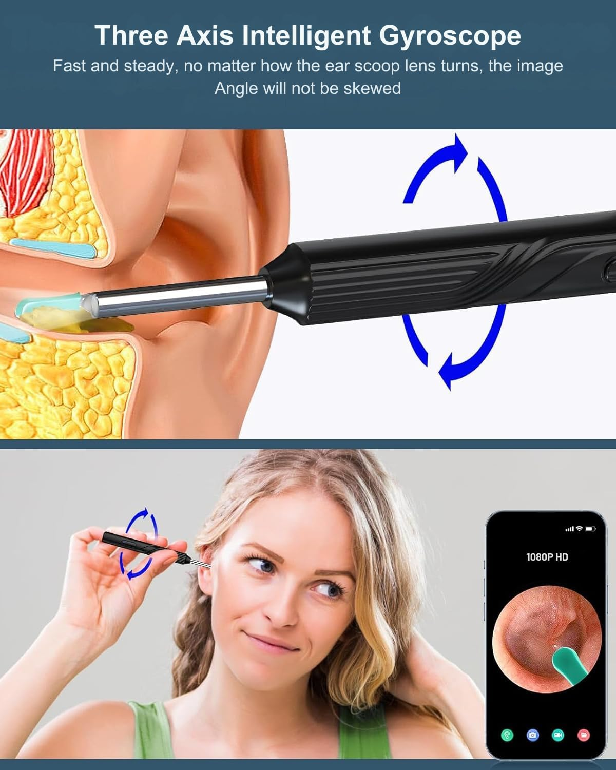 TAPFOU Ear Wax Removal Kit, Ear Cleaner with 1080P HD Camera,Smart Visual Earwax Remove Kits with 8 Pcs Ear Set for Daily Ear Pick image number 6