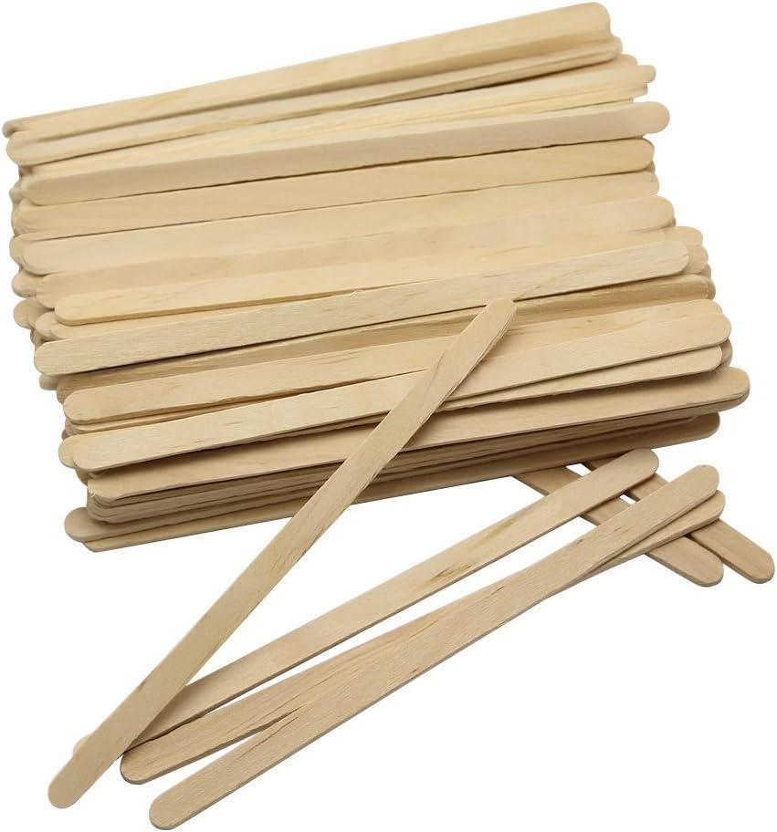 Selftek 100Pcs Wooden Wax Applicator Spatulas Sticks Hair Removal Stick image number 2