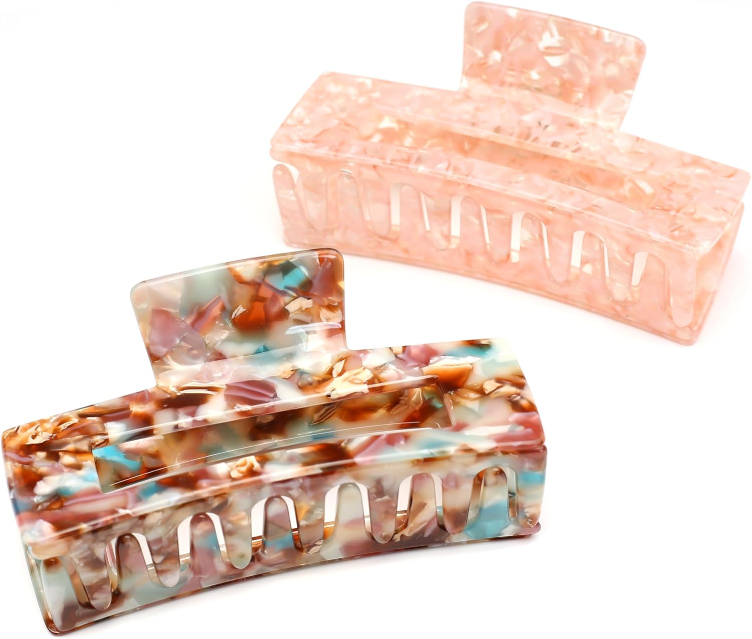 Qingoo Large Acetate Hair Clip Claws Hair Clip Beautiful Women'S Hair Accessories Elegant Hair Accessory 1 Piece (10.5 X 5.7 Cm, Multi-Colour) image number 2