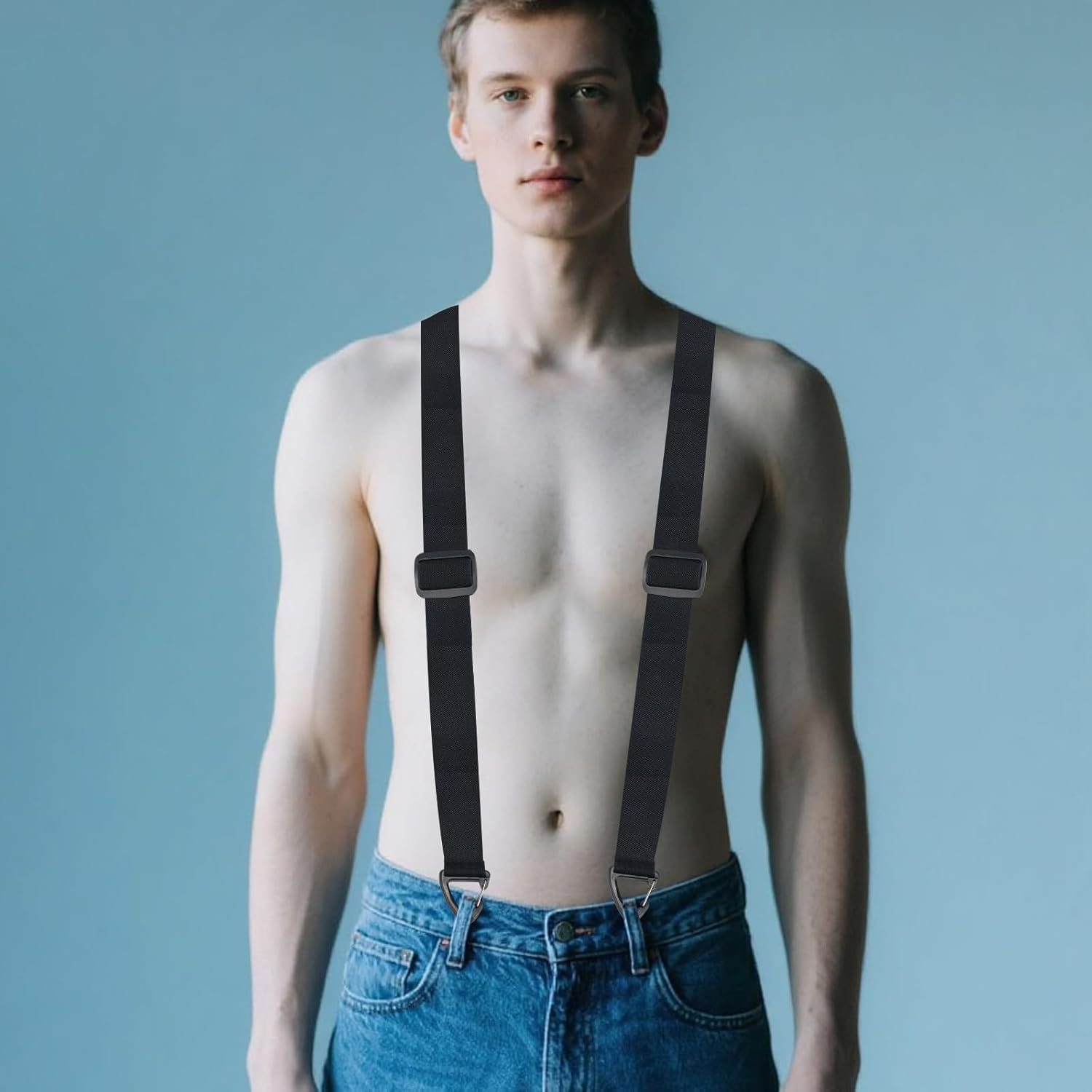 1.5 Inch Y-Back Belt Loop Suspenders, Heavy Duty under Clothing Suspenders with 3 Swivel Hooks Adjustable Elastic Straps for Men & Women image number 6