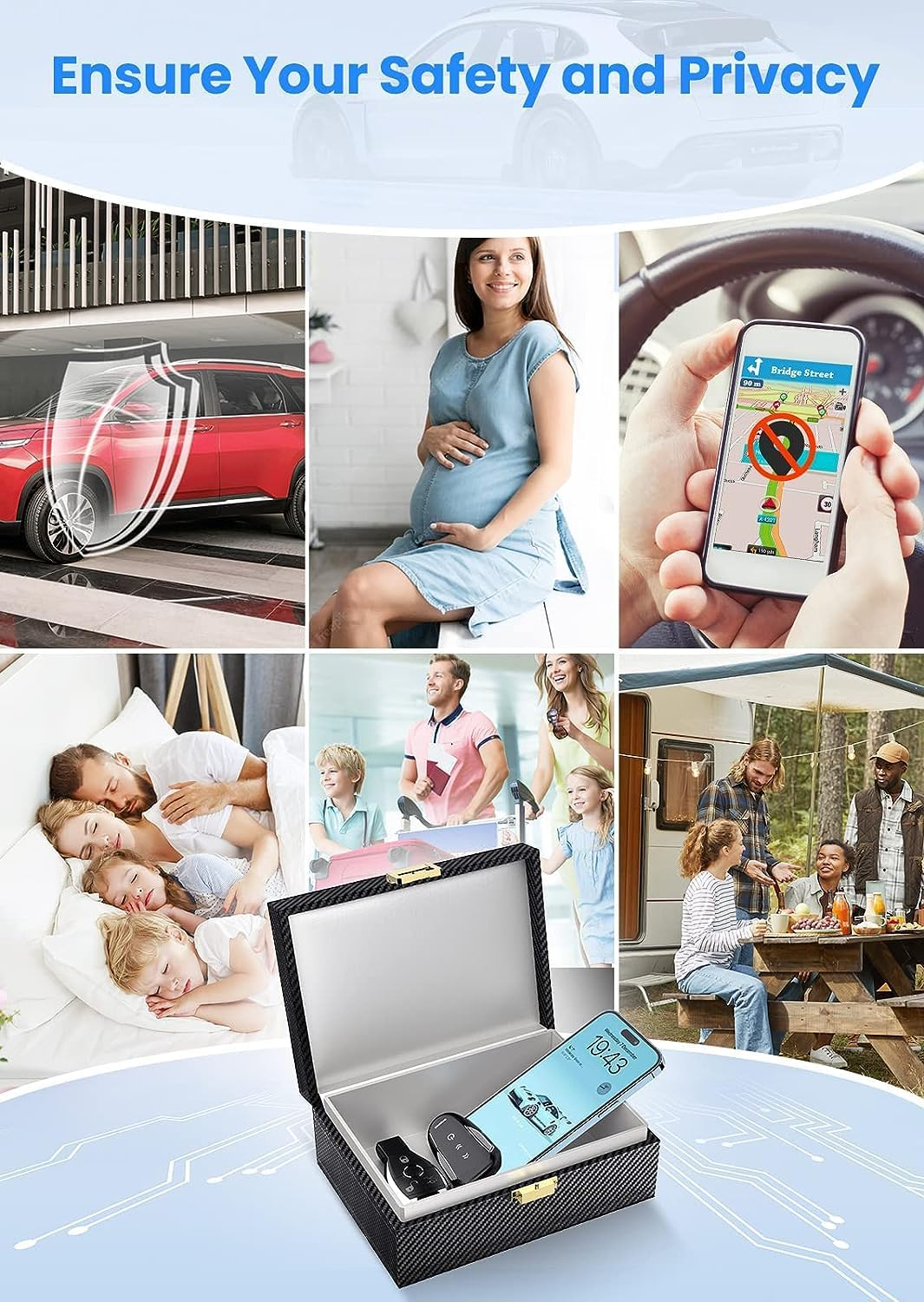 Lanpard Faraday Box with Faraday Pouch 2 Pack, Keyless Entry Car Key Safe Protector RFID Anti-Theft Signal Blocking Cages image number 4