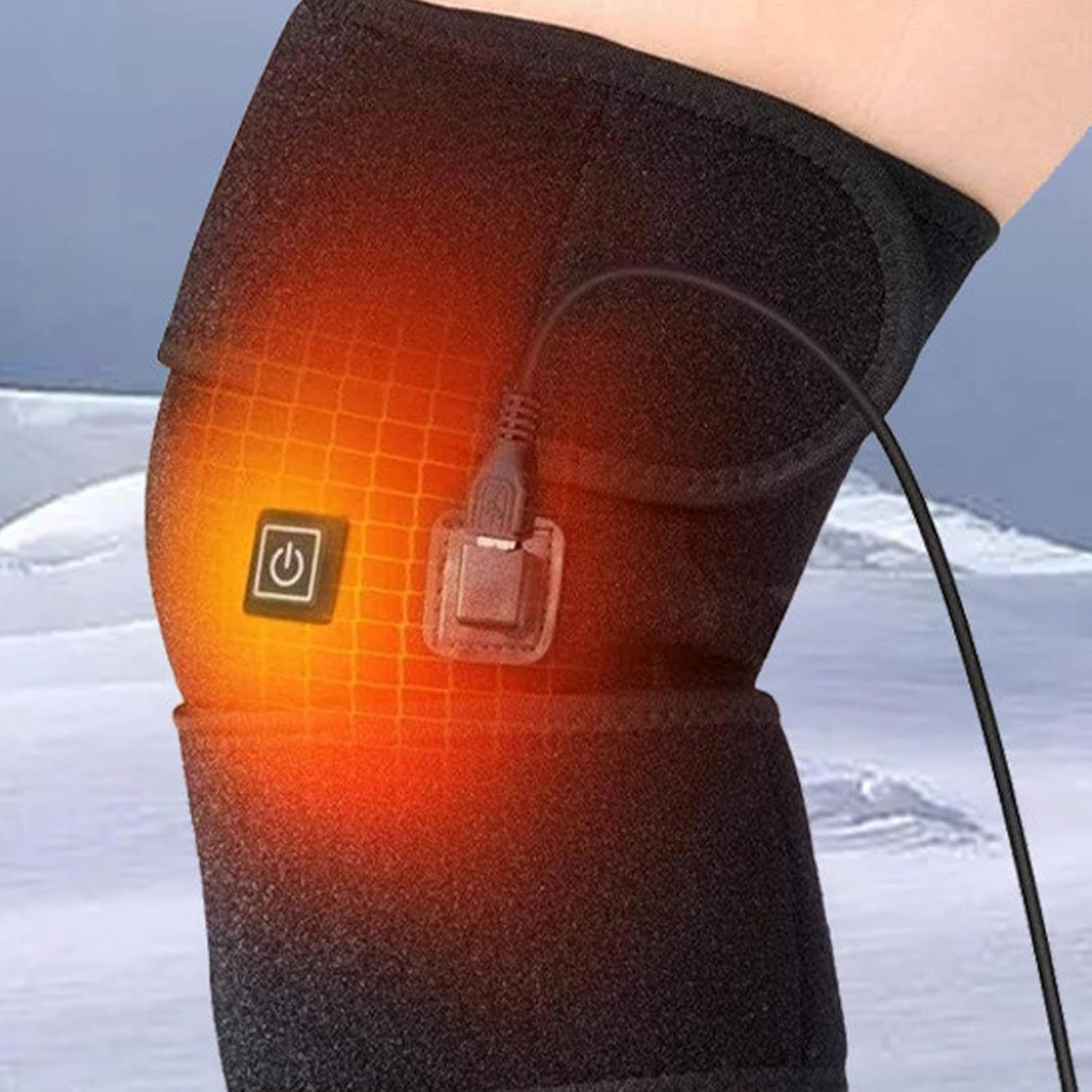 Knee Support for Men | Adjustable Heated Knee Wrap USB Knee Brace,Portable Knee Warmer, Legs Heating Pad for Home, Office, Travel, Winter, Outdoor Activities image number 2