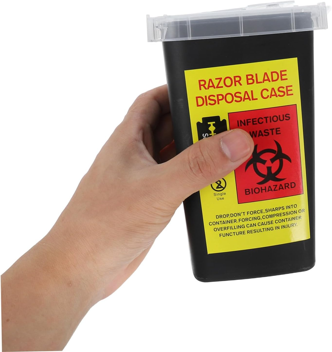 WRITWAA 2Pcs Portable Razor Blade Storage Case Hairdressing Razor Container with Locking Lid for Safe Shaving Blade Disposal and Recycling Lightweight and Reusable Sharps Box