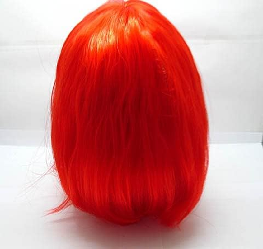 4Pcs Bobo Head Style Neat Bang Short Straight Cosplay Wig - Red