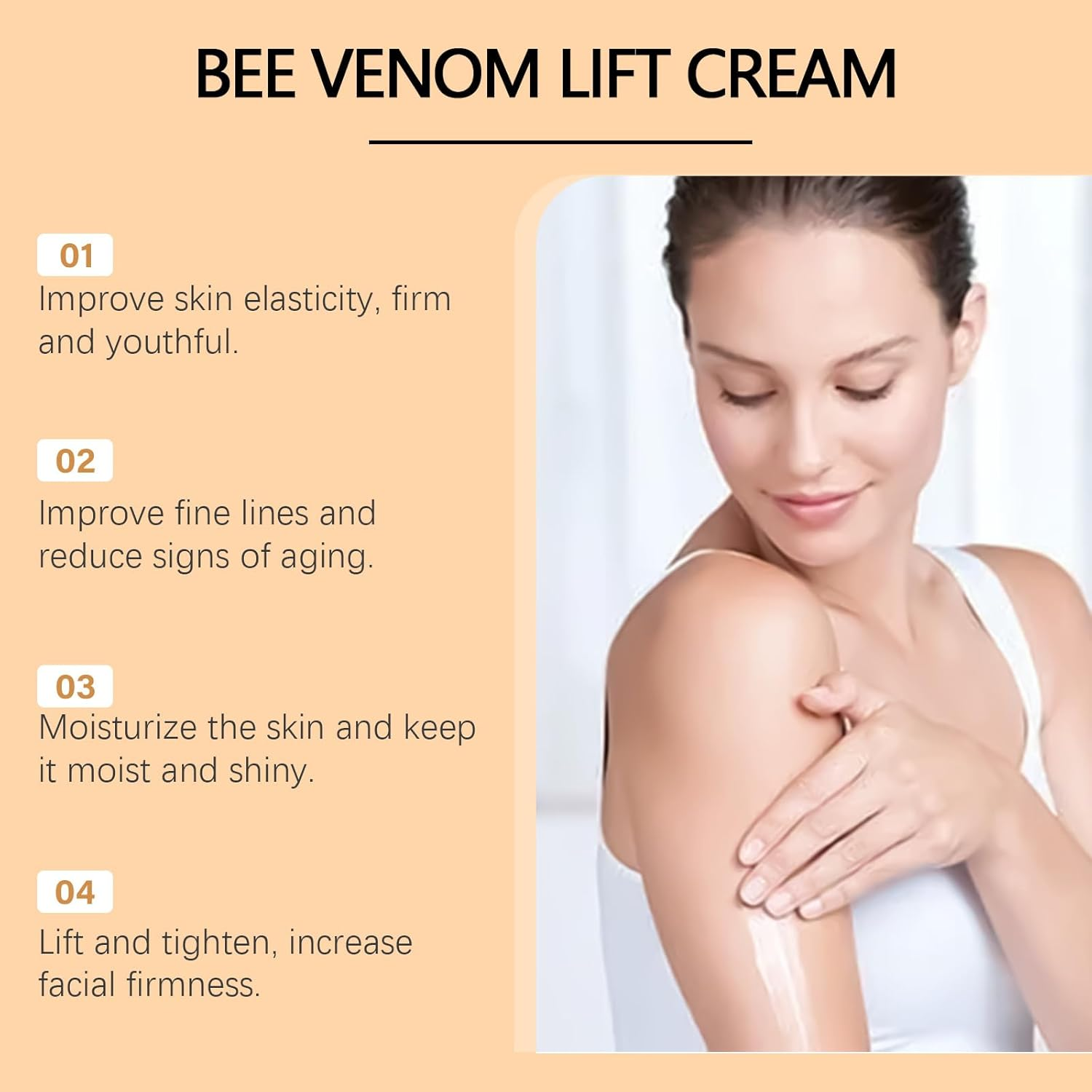 2PCS Botox Bee Venom Cream,Face Cream Moisturiser,Wrinkle Removal & Firming,Lifting & Moisturizing for All Skin Type image number 5