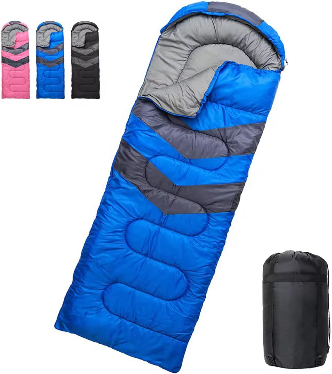 MINYII Sleeping Bags for Adults Backpacking Lightweight Water Resistance Cold Weather Sleeping Bag for Girls Boys Mens for Warm Camping Hiking Outdoor Travel Hunting with Compression Bags (Blue) image number 5