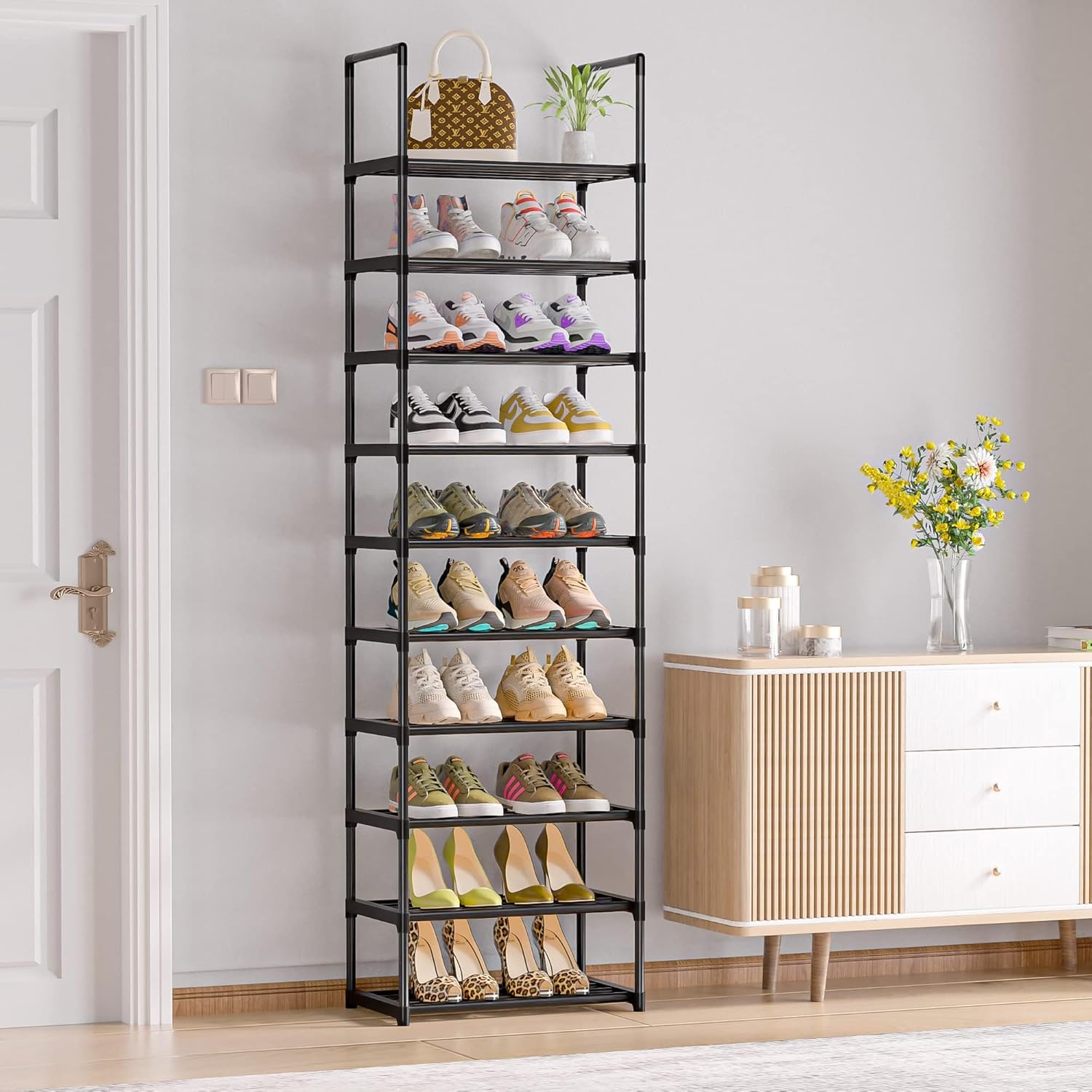 OYREL Shoe Rack, Sturdy Metal Shoe Storage, Narrow Shoe Rack,Shoe Shelf, Shoe Racks for Closets image number 4
