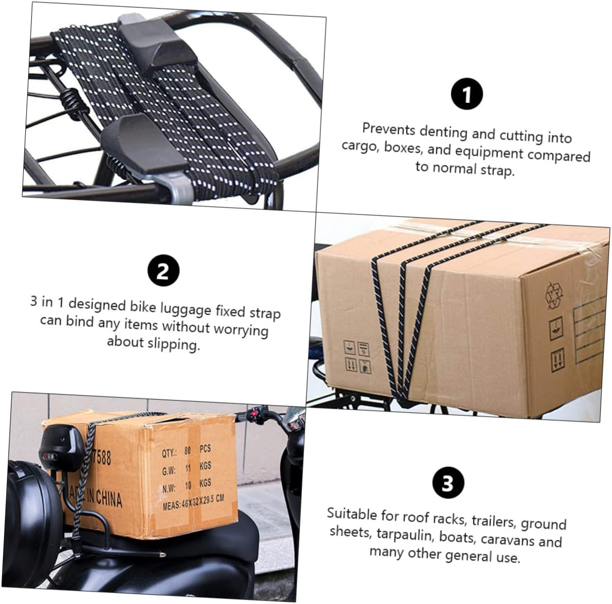 OSALADI 6Pcs Elastic Luggage Straps Rubber Rope for Camping Bike Luggage Strap Elastic Fastening Belt for Travel and Cargo image number 6