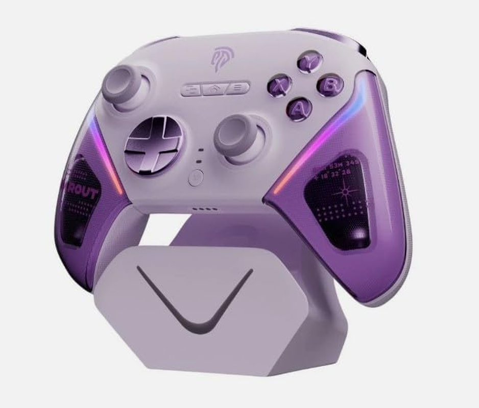 Easysmx D10 Game Controller - Enhanced Wireless Bluetooth Controller with Advanced TMR Sticks / 2-Way Trigger Lock/Intelligent Charging Dock/Mecha-Tactile Buttons - Multi-Platform Compatible (Purple) image number 1