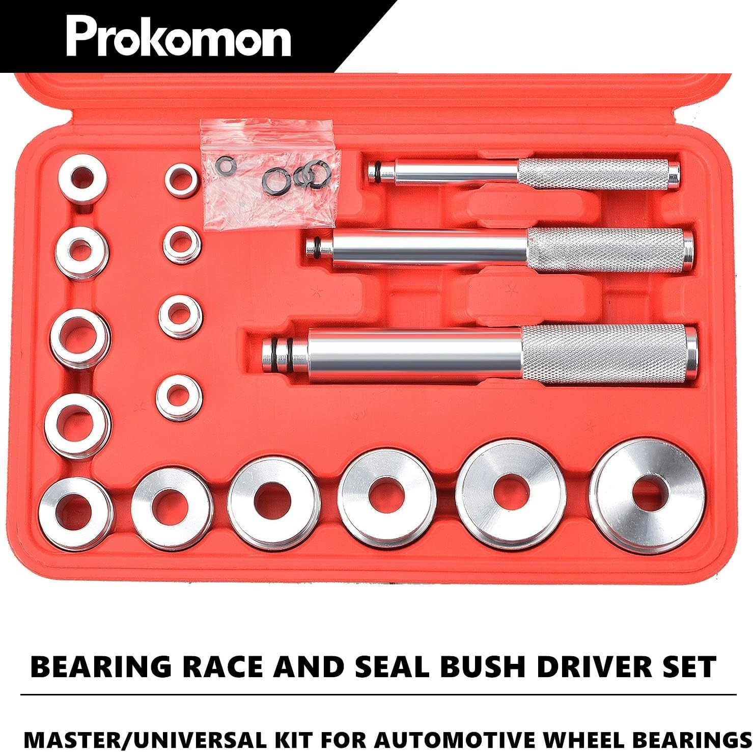 Prokomon 17 Pcs Bearing Race and Seal Bush Driver Set &ndash; Master/Universal Kit for Automotive Wheel Bearings image number 4