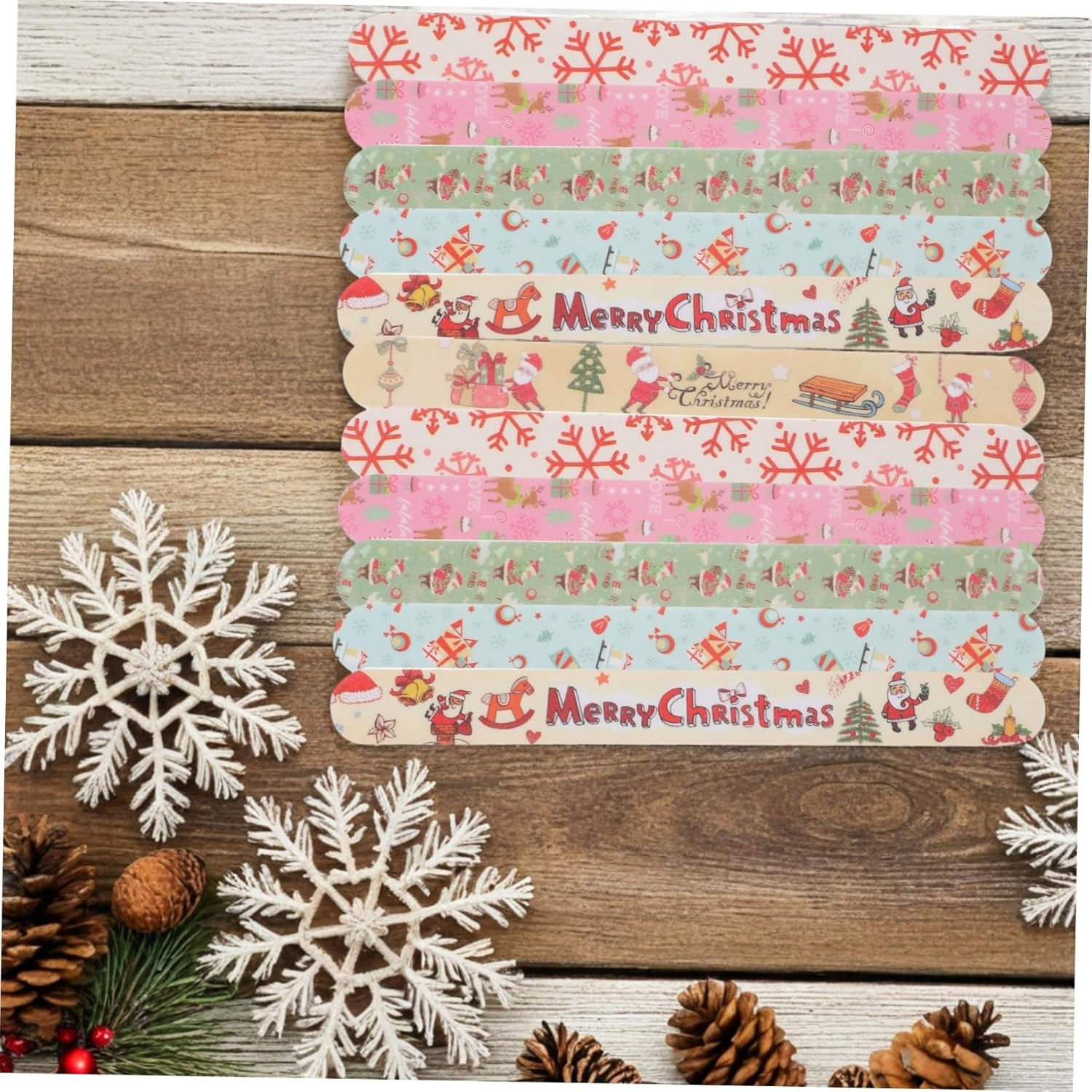 Baluue 24Pcs Christmas Themed Nail Files Eva Nail Polish Tools for Manicure and Pedicure Easy to Use for Natural and Artificial for Holiday image number 4