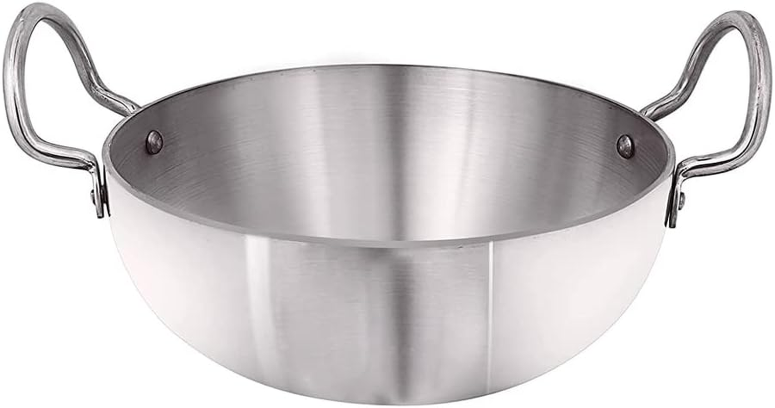 Shourya Trading, Induction Aluminium Kadai No.12,Size 8.7 Inch,Kadhai/Frying Pan/Cookware Pan,Set of 1,Thickness 4 Mm,Silver image number 3