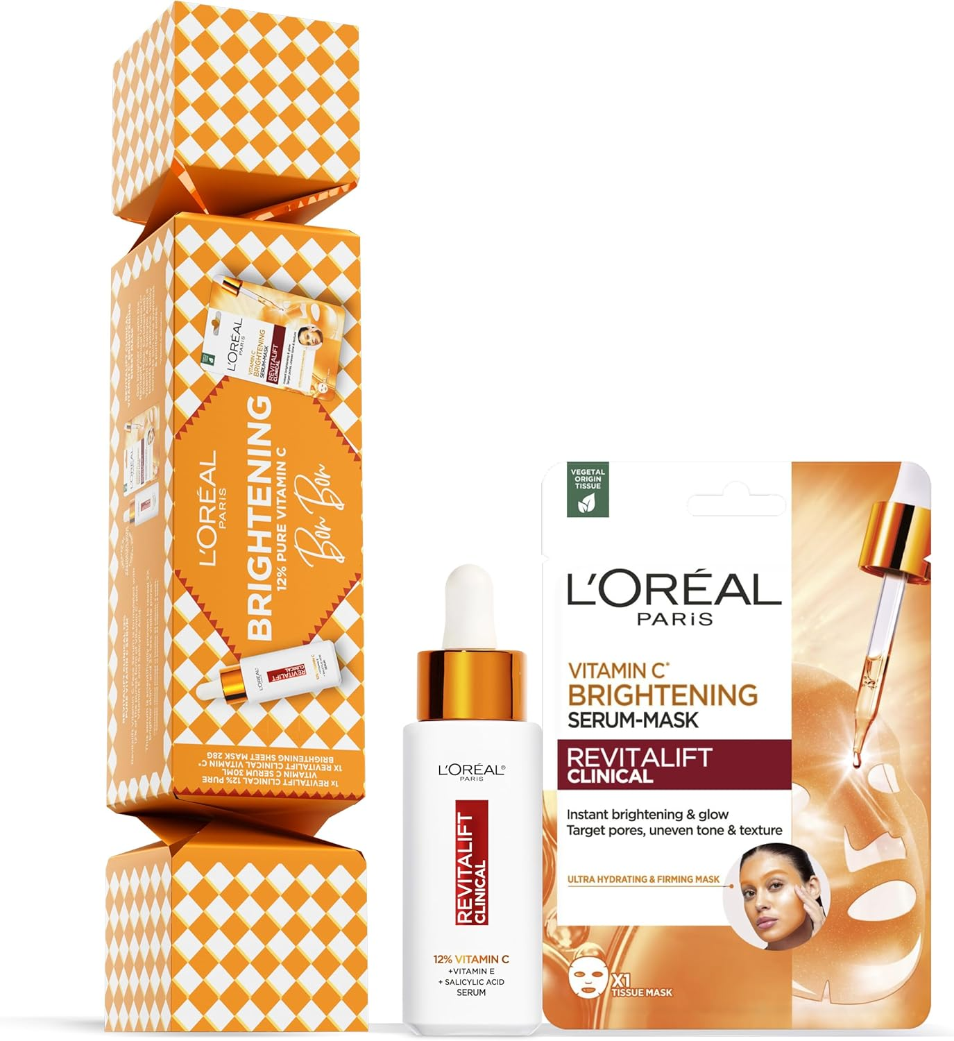 L&rsquo;Or&eacute;al Paris Brightening 12% Pure Vitamin C Bon Bon with Revitalift Pure Vitamin C Serum and Bri image number 2
