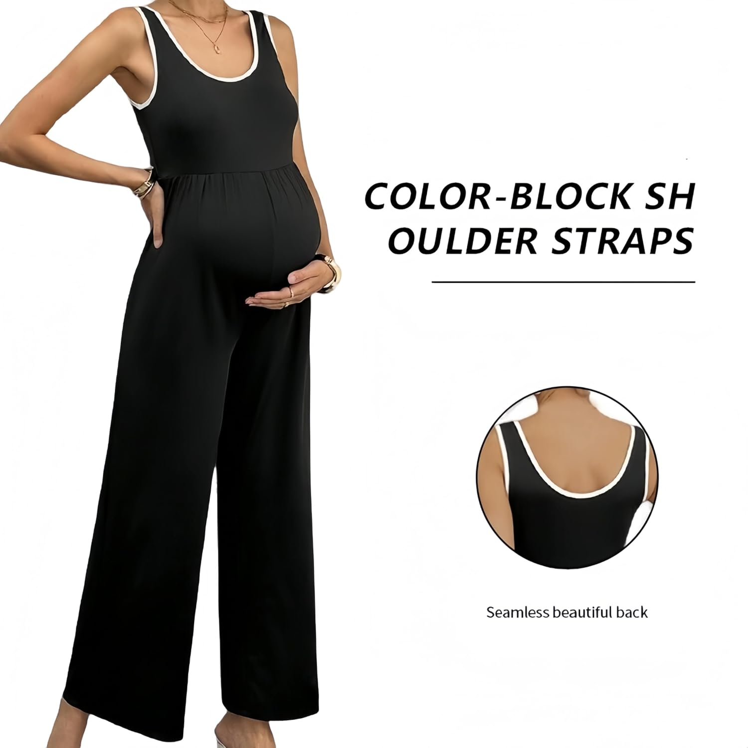 Elegant One-Piece Pants for Pregnant Women - Stylish Woman'S Maternity Wear image number 1