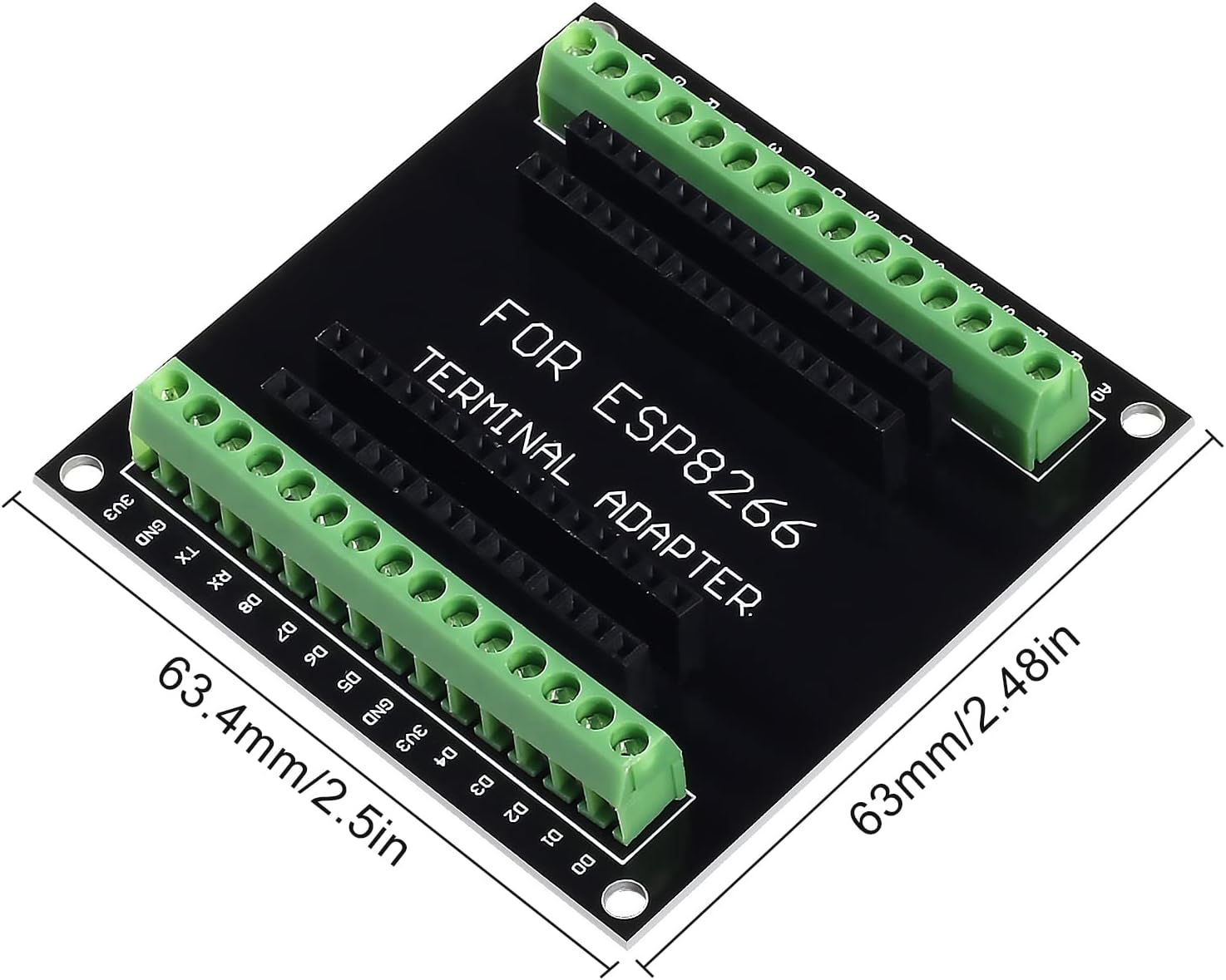 5Pcs ESP8266 Breakout Board GPIO 1 into 2 Terminal Screw Board Compatible with ESP8266 ESP-12E Block PCB Microcontroller Development Board - 4Pcs image number 6