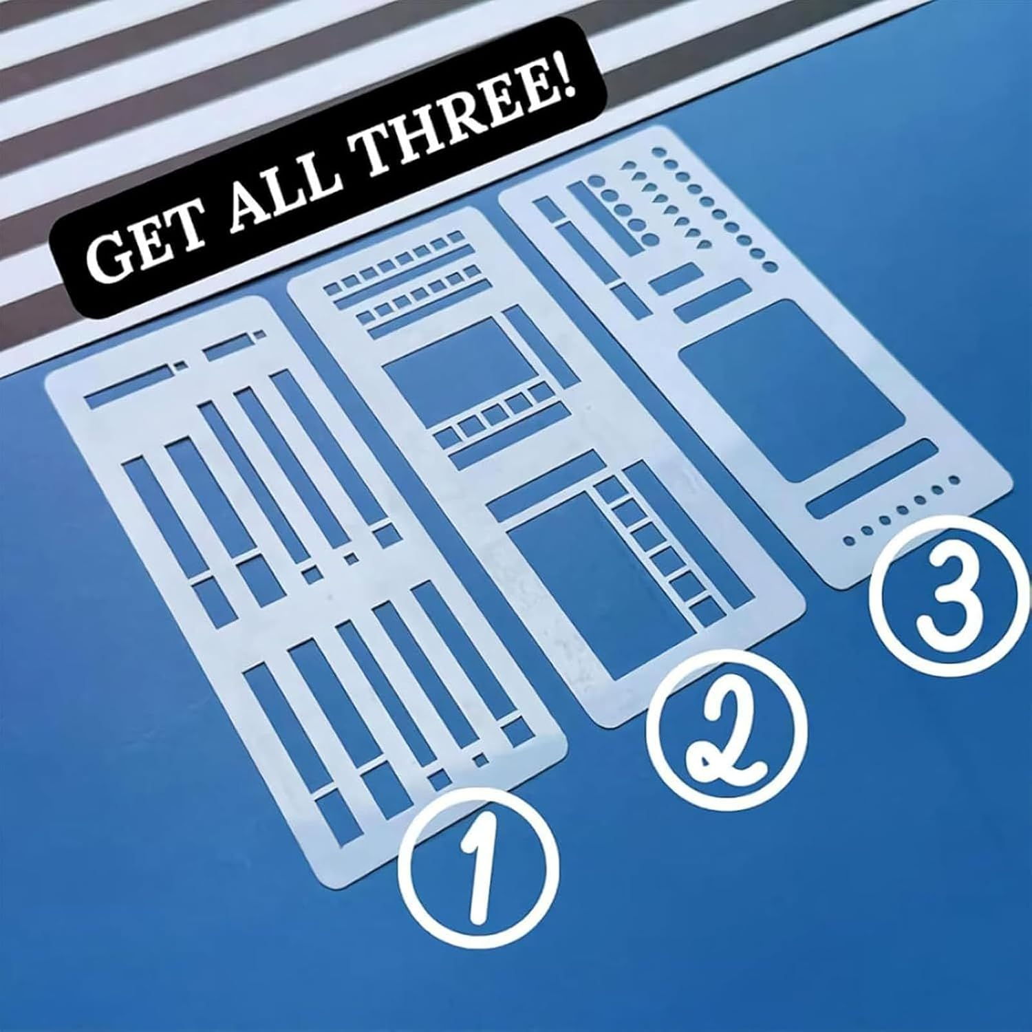 Handmade Flexible Record Template, Planner Stencils Handmade Flexible Record Template, 3-Pack Bulletjournal Stencils, Versatile Drawing Templatekit for Drawing Rectangle Checkboxes (A) - 3 Set image number 7