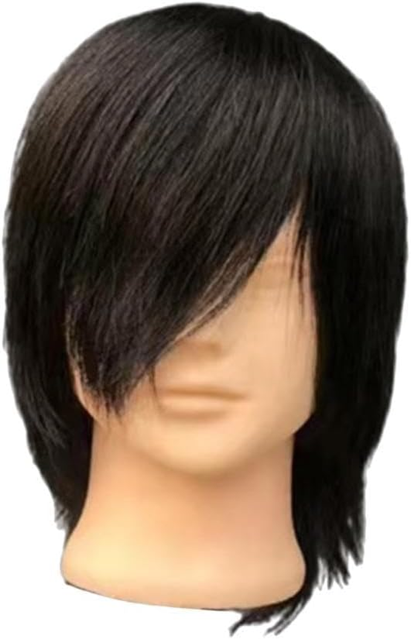 Harayaa Male Mannequin Head, Hairdresser Hair Styling Full Real Hair Hair Salon Equipment Durable 3D Manikin Head Model for Cutting Curly Practice DIY image number 3