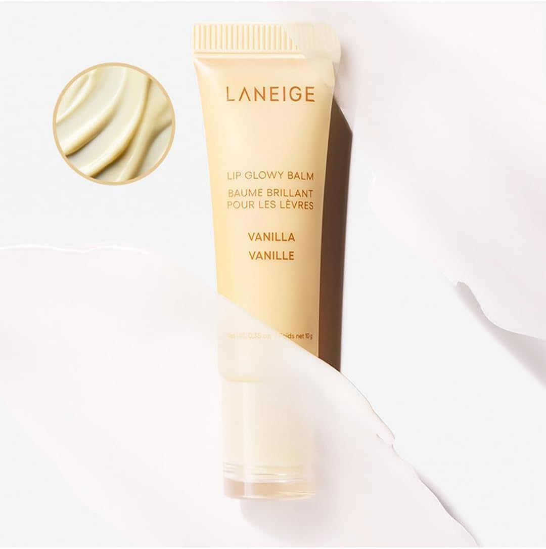 Laneige Lip Glowy Balm | Moisturizing Lip Treatment with Vitamin C + Shea Butter for Soft, Smooth and Glowing Lips | Korean Lip Balm for Dry Chapped Lips |Intense Hydration| Vanilla|10Gm image number 1