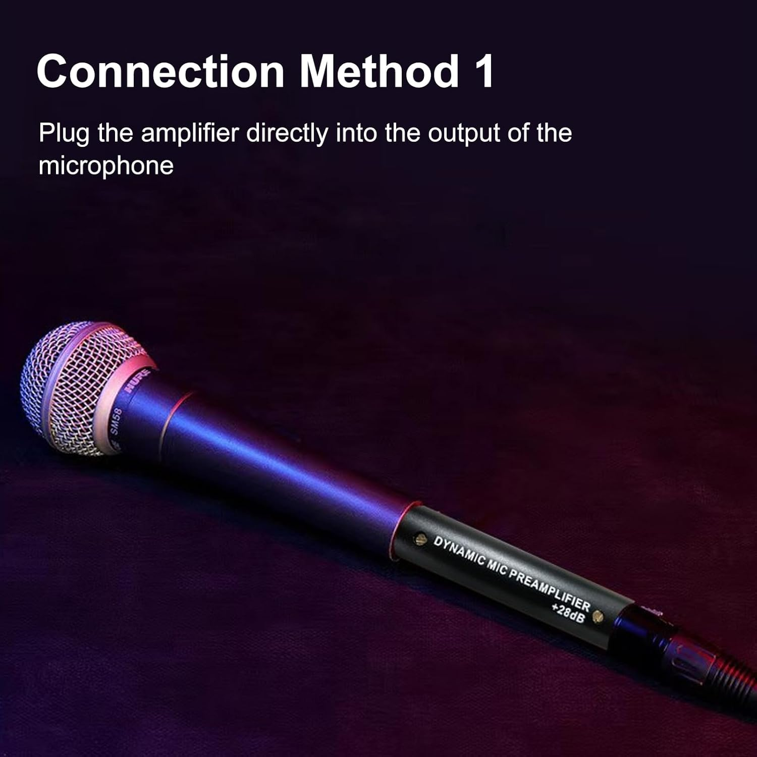 In-Line Microphone Preamp, DM1 Dynamic Active Inlne Microphone Preamplifier, 28DB High Gain Mic Booster, Portable Lossless Mic Preamp for Studio, Streaming, Stage Performance image number 6