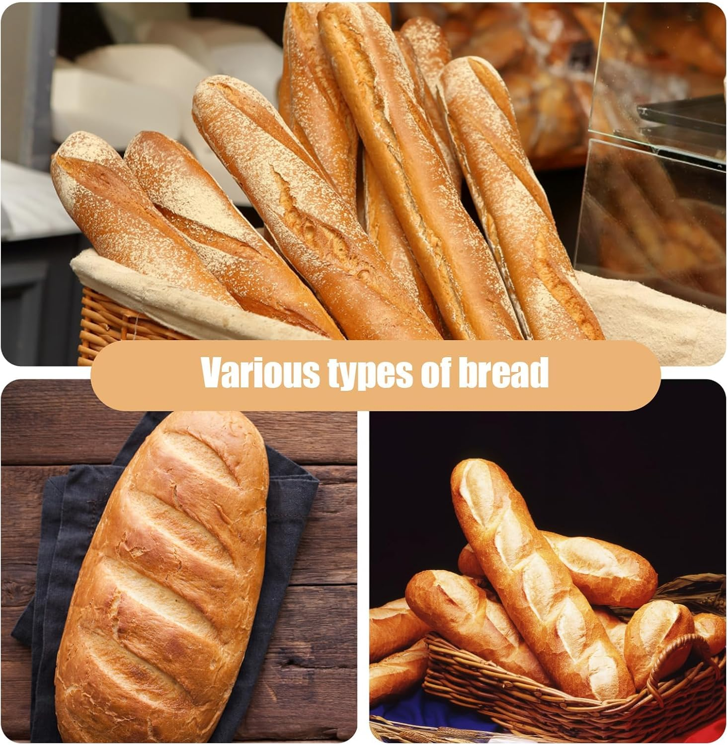 Dough Whisk, Danish Dough Whisk with 5 Blade Bread Lame and Leather Case, Medium Dual Loop Mixer for Sourdough, Cake Batter, Thick Dough, Baking Essentials Kit image number 4