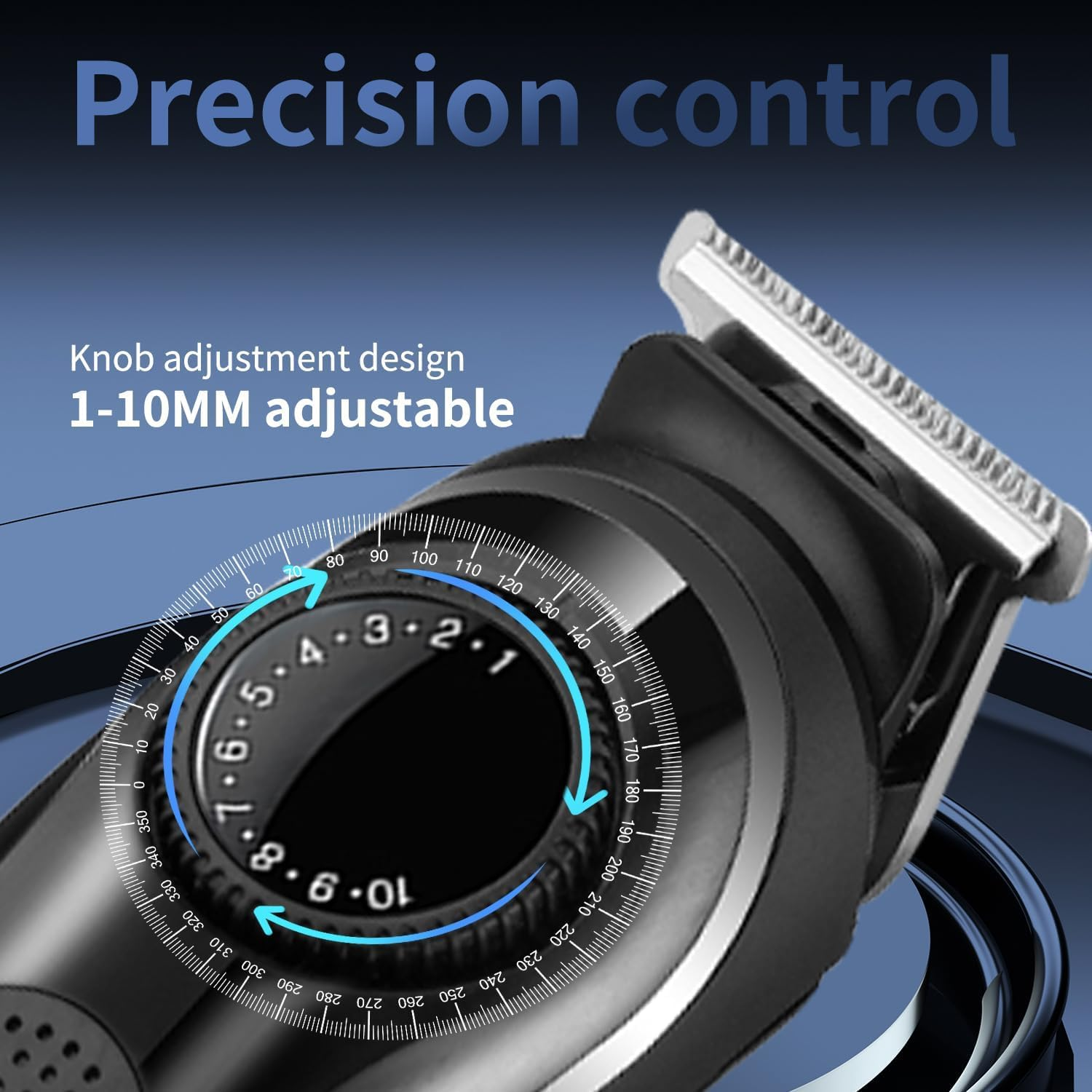 Necomi 5-In-1 Beard Trimmer, Men'S Trimmer, 5 Replacement Heads for Shaving, Haircutting & Nose Hair, 10 Length Settings, with Storage Bag, 90-Minute Running Time, Suitable for Facial and Body Beauty image number 1