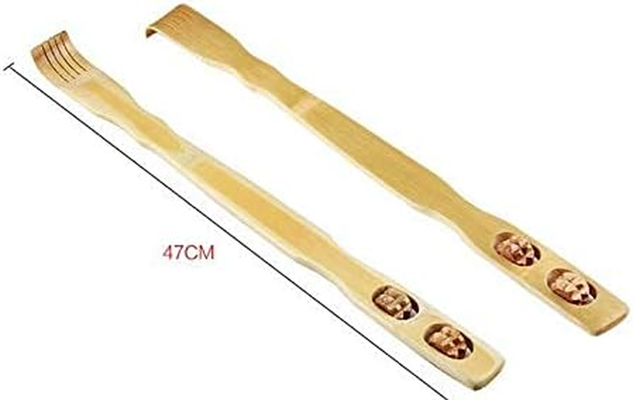 2 Pieces Bamboo Wooden Back Scratcher Massage Rolls Long Reach Itchy Relief image number 5