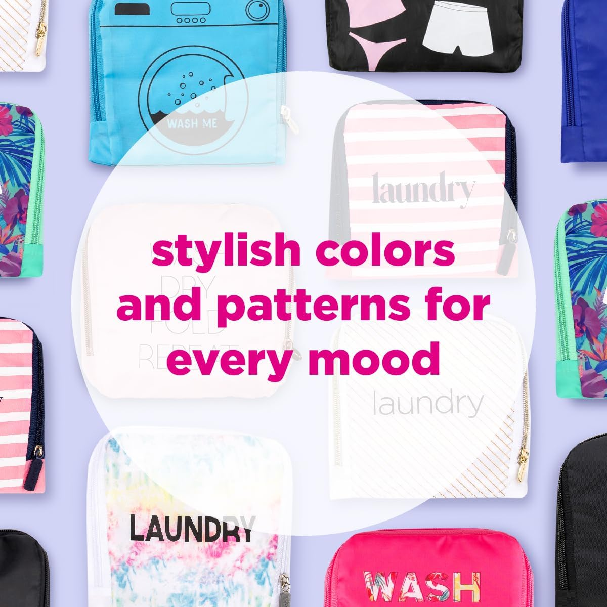 Miamica Expandable Laundry Bag, Grey/Gold image number 6