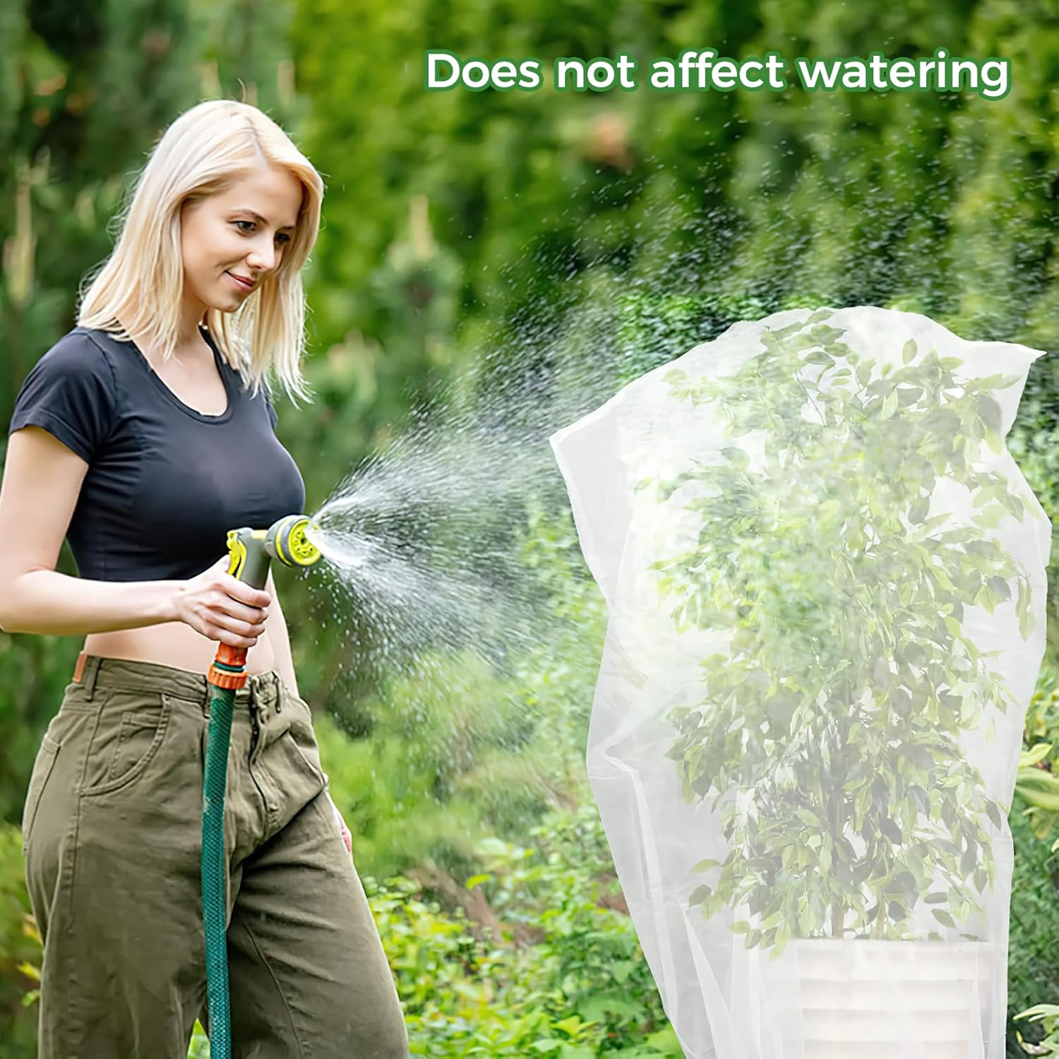 2Pcs 3.28 X 4.59 Ft Fruit Tree Net, Garden Insect Net, Plant Cover, Transparent Bird and Plant Barrier with Zipper and Drawstring, Flower and Fruit Net for Preventing Deer, Squirrel