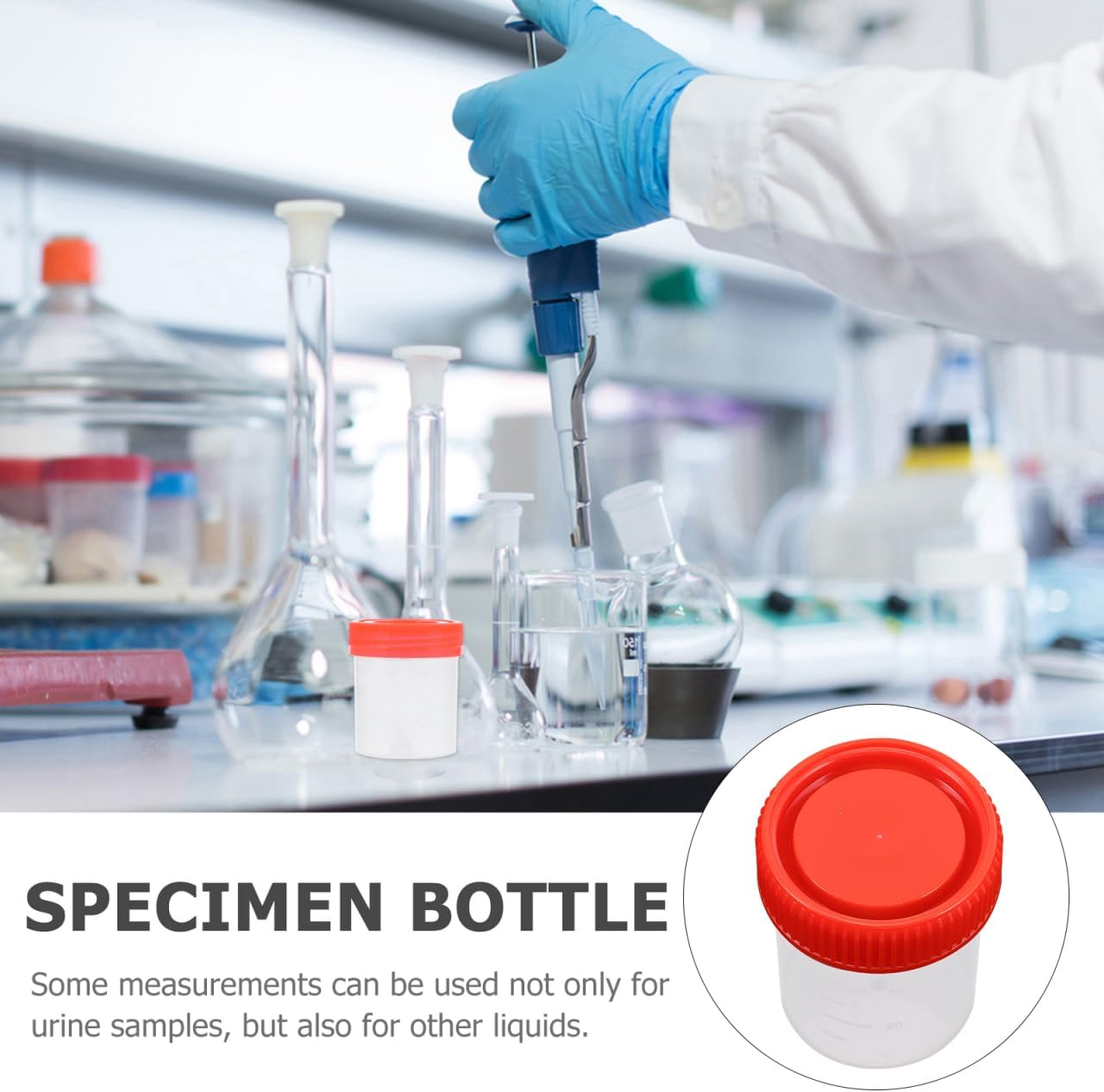 GLEAVI Cups with Leak-Resistant Screw Caps 2.25Oz Plastic Sample for Medical Testing and Laboratory Use image number 5