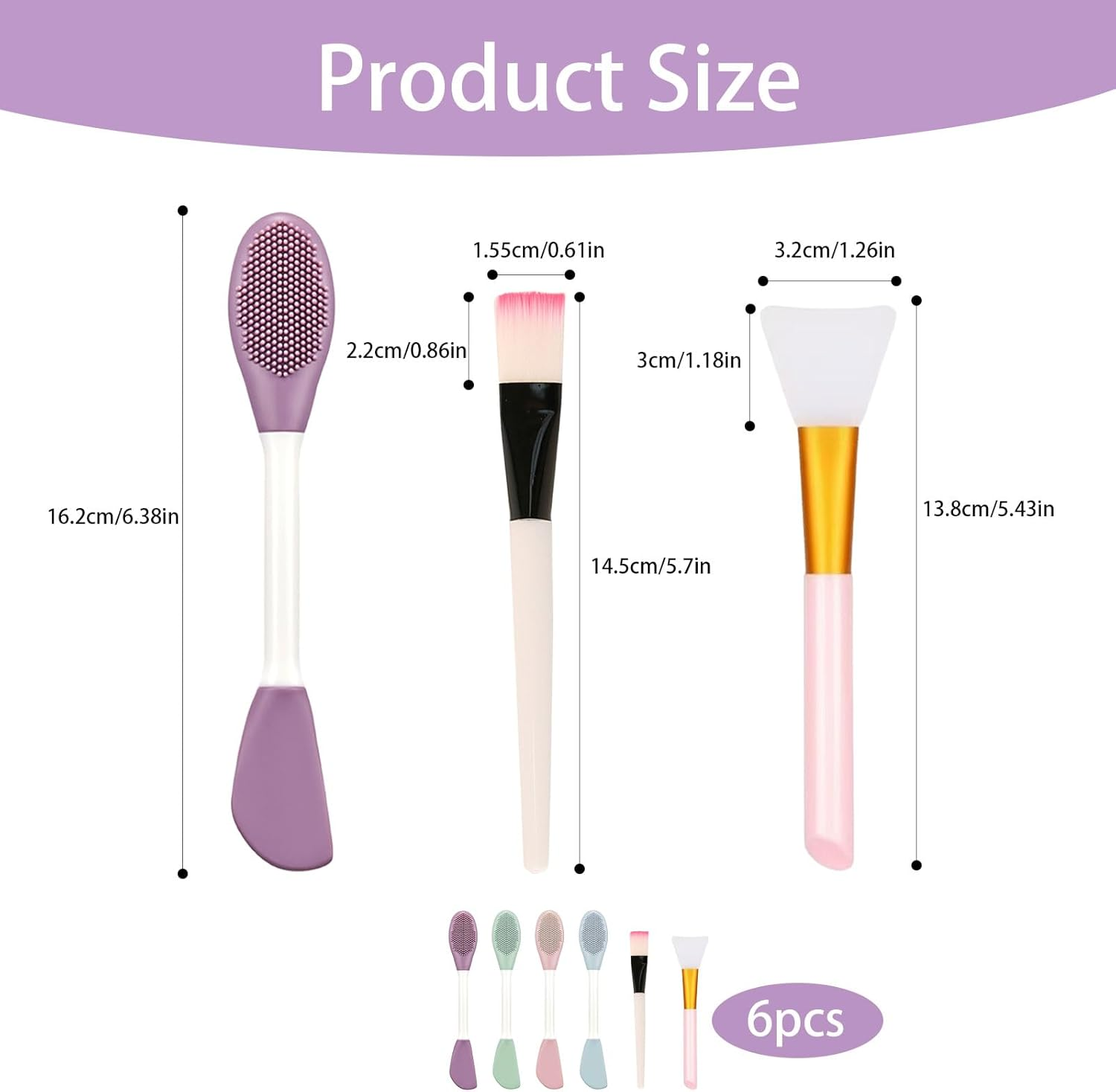 6 Pieces of Silicone Face Scrubber, Dual-Head Dual-Purpose Pore Cleaning Brush, Portable and Multi-Functional Skin Care Tools, Used for Blackhead Removal, Pore Cleaning and Gentle Exfoliation, Deep Pore Cleaning Massager image number 4