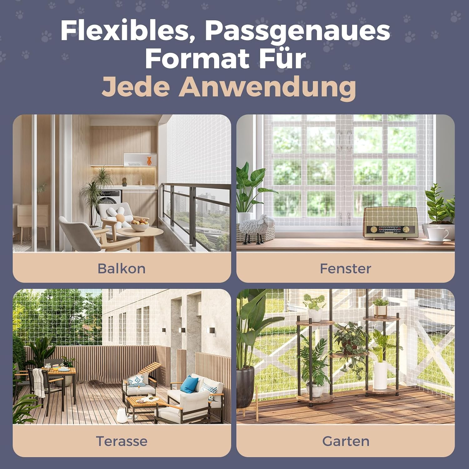 Cat Net for Balcony and Window, 4 X 3 M, Cat Protection Net, Transparent Balcony Net for Cats, Cat Net, No Drilling, Cat Net for Balcony with Poles image number 2