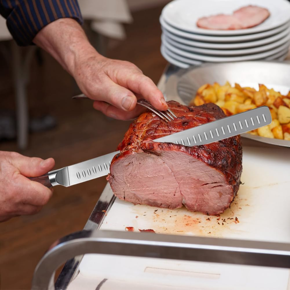 Slicing Carving Knife 12 Inch Brisket Knife Camel Meat Outdoor Kitchen Knife Chef Knives Multipurpose Grilling Camping Cooking Knife BBQ Tool image number 3