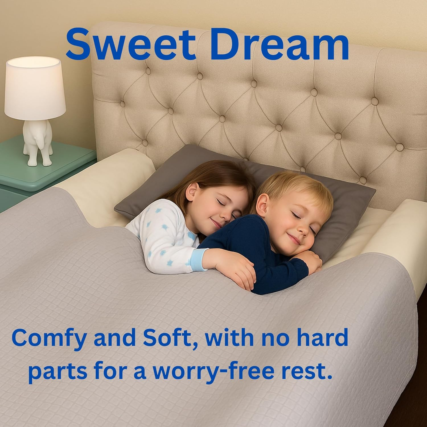 [1] Snoozy Monkey Bed Rail Bumper for Toddler | Soft Foam Bed Bumper for Kids | Baby Bed Guard | Child Bed Safety Side Rail | Designed to Fit Twin, Full, Queen & King Size Beds