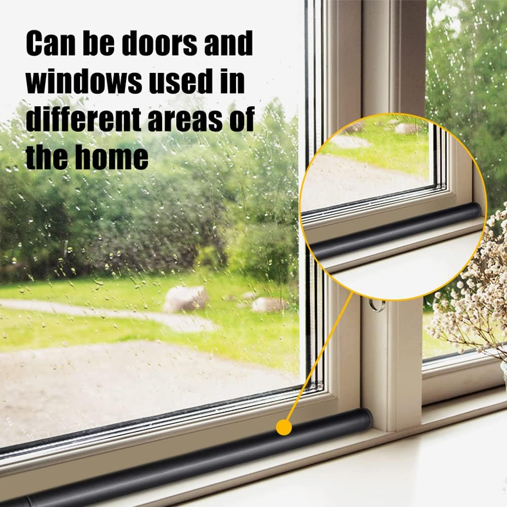 Draft Stoppers for Bottom of Doors,Kiwinvou 1 Pack Door Draft Blocker Reduction Windshield Energy Saving under Door Seal for Outdoor Indoor Bathroom Bedroom(37Inch,Black) image number 2