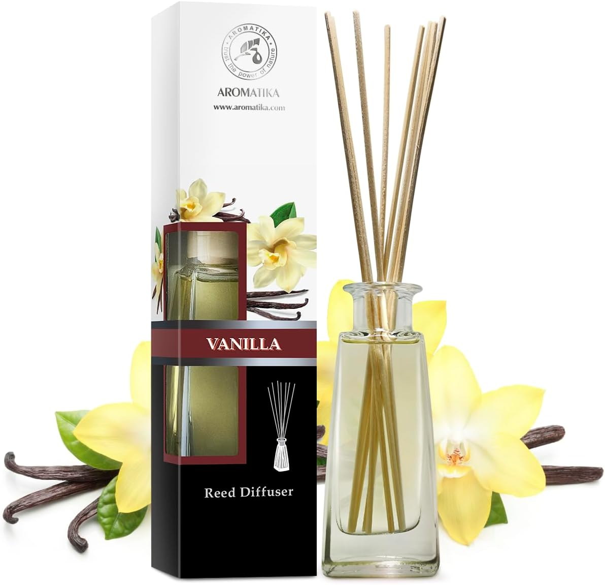 Reed Diffuser Vanilla 100Ml - Room Diffuser with Vanilla Oil - Home Fragrance - Aromatherapy Air Freshener - Essential Vanilla Oil - Alcohol Free Oil Diffuser - Scented Diffuser - Vanilla Aroma image number 6