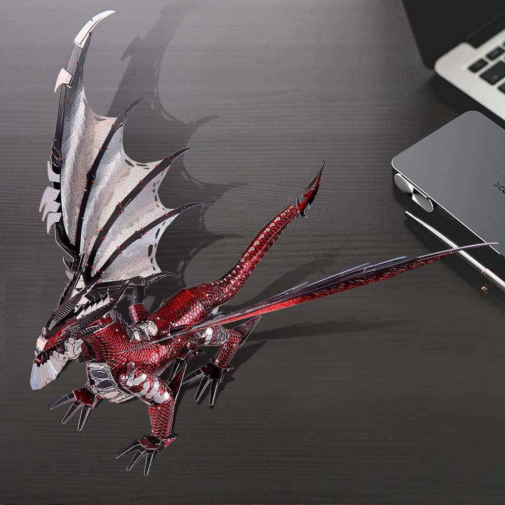 Piececool 3D Metal Model Kits-Black Dragon King, DIY 3D Puzzles for Adults Brain Teaser Puzzles Toys for Teens, Great Birthday New Year Gifts, 107 Pcs image number 4