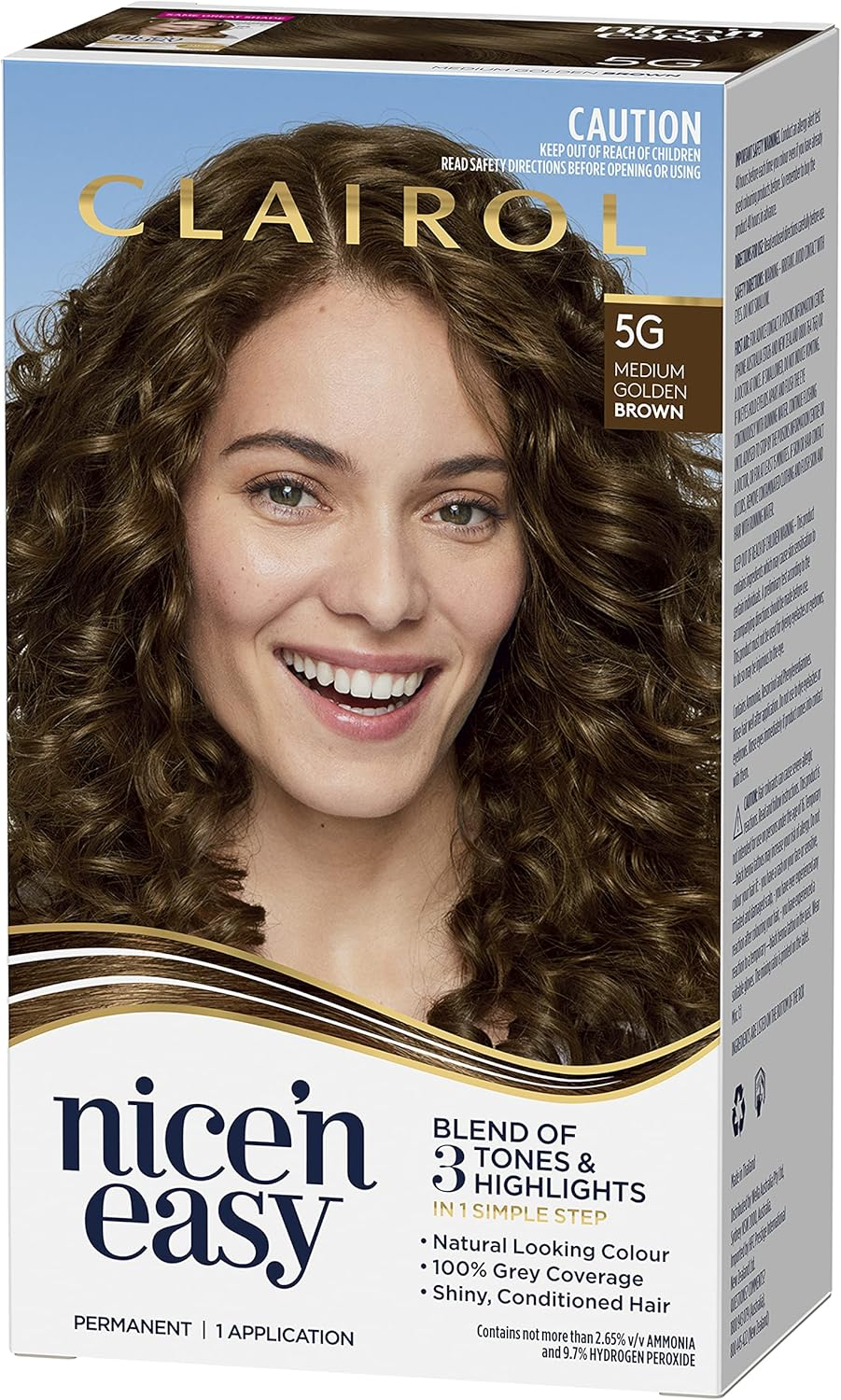 Clairol Nice 'N Easy Permanent Hair Colour 5G Natural Medium Golden Brown, 100% Grey Coverage, Natural Looking Hair Colour image number 3