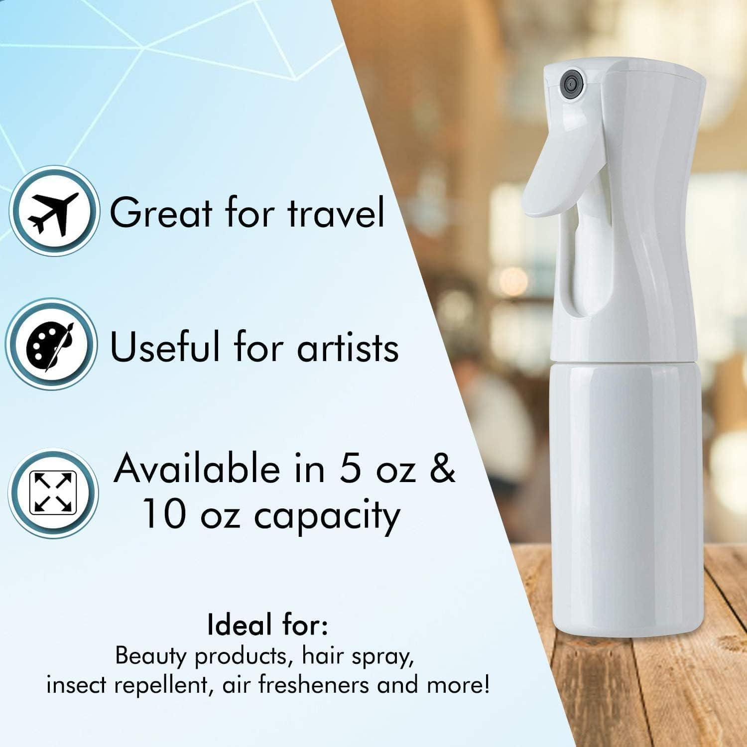 Fine Continuous Spray Bottle, 2Pcs Hair Spray Misting Bottle,Fine Mist Spray Bottle,Hair Water Spray Bottle,Continuous Mister Water Spray Bottle,Fine Mist Spray Bottle Water Mister Spray Bottle,200Ml image number 2