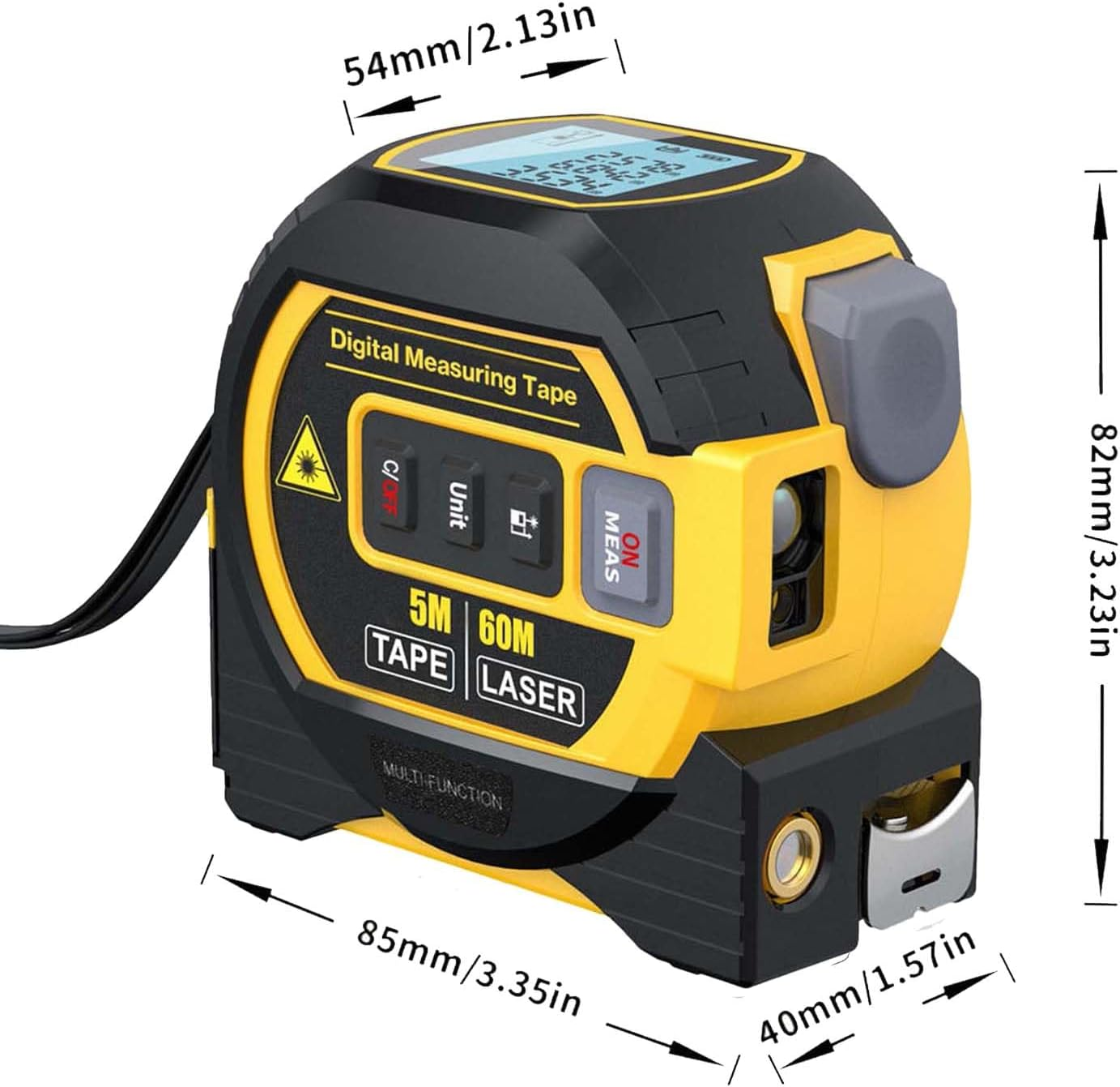Lizihaowu 2025 the Almighty Ruler 3-In-1 Laser Tape Measure with LED Display,60M Digital Rangefinder, Infrared Measuring Tool image number 2